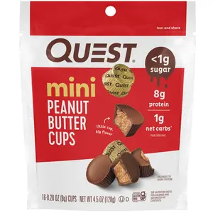 Quest Mini Peanut Butter Cups, Low Carb, High Protein, 16 Count, 4.5 Ounce