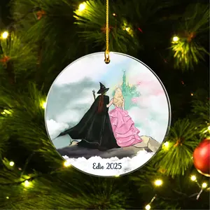 Personalized Wicked Ornament 2025, Elphaba and Glinda Christmas Ornament, Wicked The Musical Gift, Emerald City Fantasy Xmas Ornament