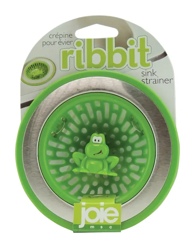 212 MAIN Joie 6609168 Rustproof Plastic Kitchen Sink Strainer, Frog Green, Cute Kitchen Fixture Accessories, Fits Most Sinks