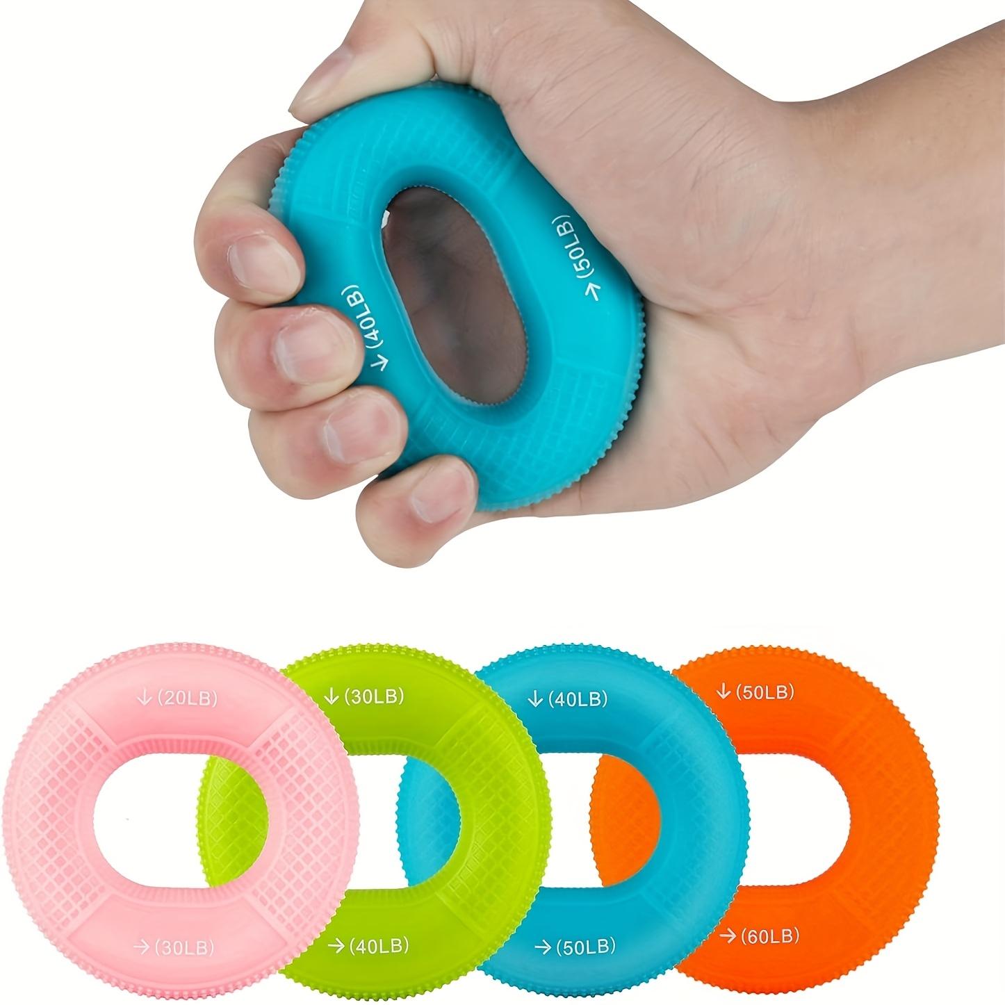 Set of 4 Hand Strengthening Tools, 30LB-60LB Forearm And Finger Grip Trainer, Muscle Development Finger Exerciser, Silicone Ring for Strength Training, Sports, Rock Climbing, And Fitness