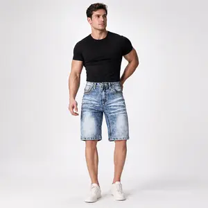 Men's Denim Streetwear Short Waistband Jorts Men Cargo Shorts Classic Relaxed Jean Summer Outfits Fathers Day Gift Ideas