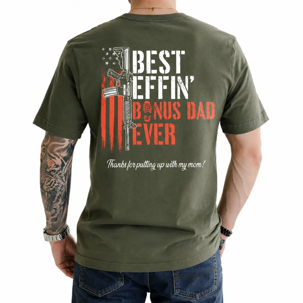 Effin’ Bonus Dad Ever Vintage T-Shirt, Funny Stepdad Shirt, Father’s Day Gift, Bonus Dad Appreciation Tee, Classic Unisex T-Shirt, Menswear Top