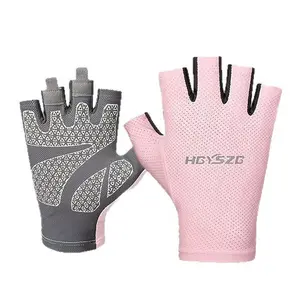 Ice Silk Ultra-Thin Sun Protection Cycling Sports Fitness Half-Finger Gloves, Men Women Summer Fishing Anti-Slip Climbing Touchscreen