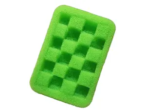 ARMALY PRO PLUS Green/ chartreuse Epoxy Sponge with Checkered Design 7x5x2 inches ASMR Squeeze, Squeeze Sponge. designer Cleaning Pad for Squeezing.