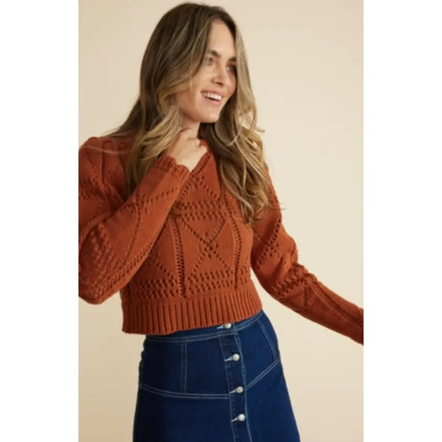Cara Crochet Sweater-FINAL SALE