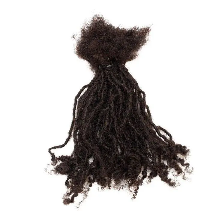 100 Anwi Curly Handmade Locs Unisex Human Hair Extensions - 100% Real Hair Piece, 1B Natural Black Color, Handcrafted for Style & Durability, Long Length & Volume Boost