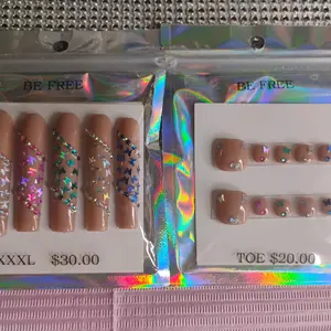 Be Free Acrylic Press On Finger and Toe Nail Sets.