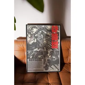 Berserk Poster, High Quality Anime Poster, Wall Guts Berserk Anime Poster.