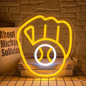 Baseball Design Neon Sign, Led Neon Lights, Indoor Decorative Light, 1 Count USB Powered Wall Hanging Sports Theme Decorative Light, Decorative Neon Sign for Bedroom, Game Room, Man Cave, Bar, Sport Club, Modern Mood Lighting