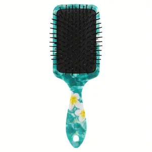 Turquoise Anti-Static Massage Cushion Hair Brush, with Soft Mountain and ABS Handle - Gentle Detangling Suitable for Normal Hair, Ergonomic Design Promotes Scalp Massage and Reduces Static Electricity