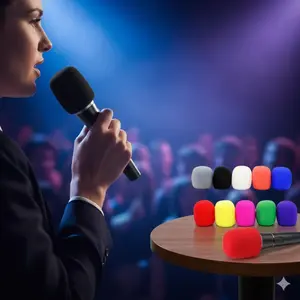 Professional Wind Pop Filter Sponge Cover Set, Durable Shockproof Noise Reduction Mic Accessory for Live Streaming Singing Recording, Anti-Noise Dust Moisture Proof Portable Foam Cover, Universal Microphone Protection Kit