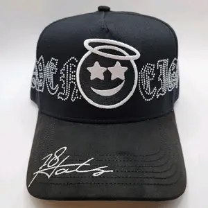Happy Feliz Face 78 Hats Black Snapback Men's Hat
