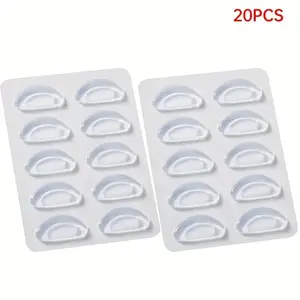 20 Silicone Nose Pads for Glasses, Soft Adhesive Anti-Slip Design, Prevents Bruising, Enhances Comfort, Transparent Colors Available, Accessories
