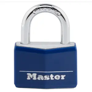 Master Lock Blue Vinyl Covered Aluminum Keyed Padlock, Small Lock for Gym or School Locker can be Used Indoors or Outdoors, 142DCM