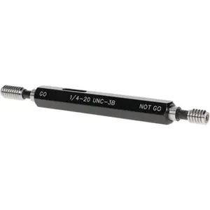 Mechanical Hardware Metal SPI Plug Thread Gage, 1/4-20 Thread, 3B Class, Double End, Includes Go & No Go Handle, Model 34-376-4