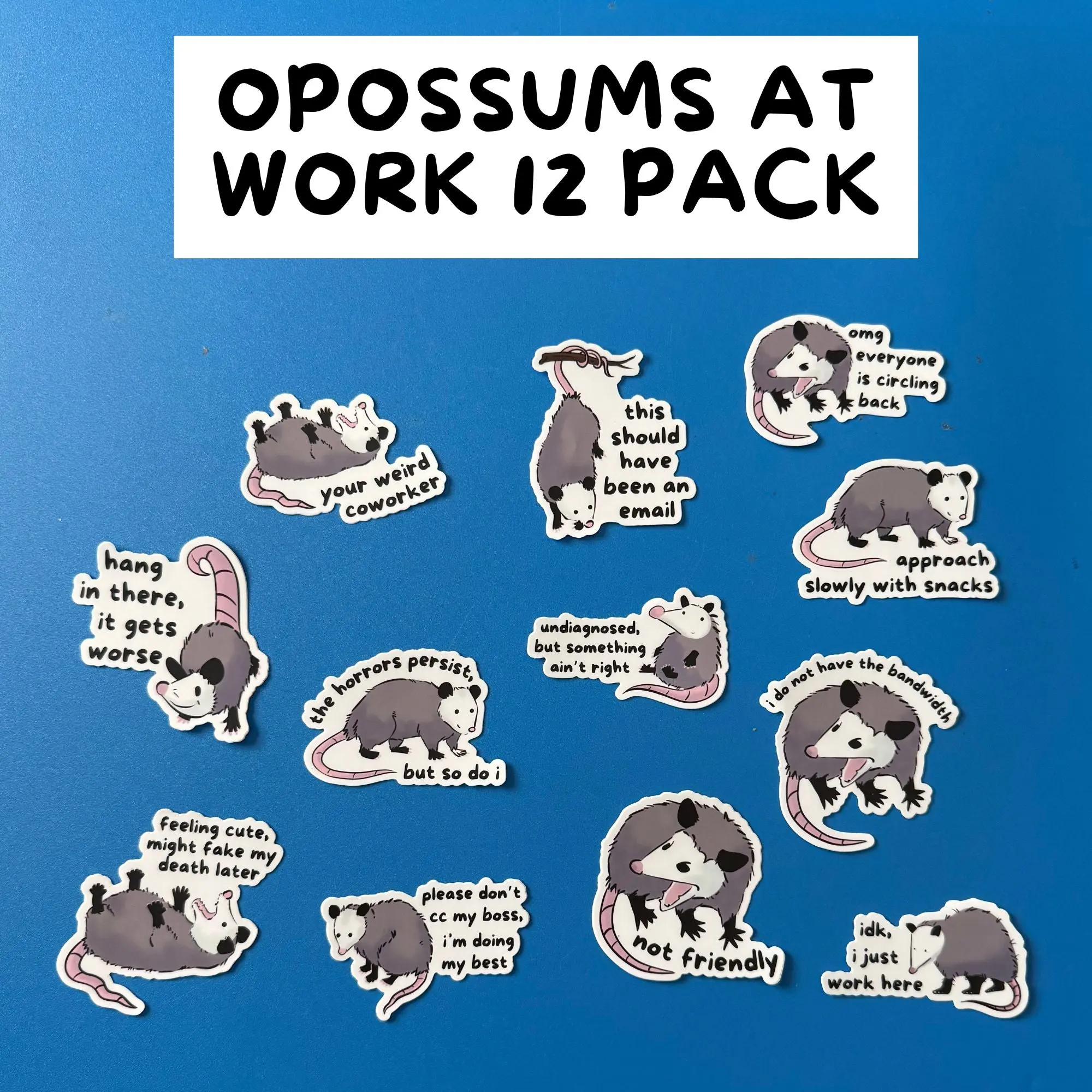 Opossums At Work Sticker 12-Pack Opossums At Work Sticker 12-Pack