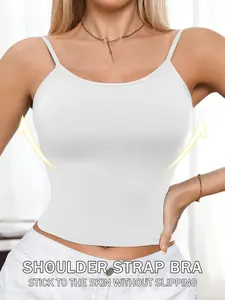 Women's Sleeveless Vest with Chest Pads, Outerwear Underwear, Casual Home Leisure Base Layer, All-Season Comfortable Vest