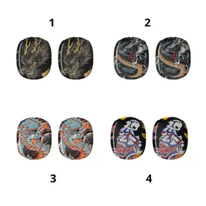 Vintage Japanese Dragon Airpods Max Cases, Golden Dragon & Oni Decorative Headphone Cover For Airpods Max