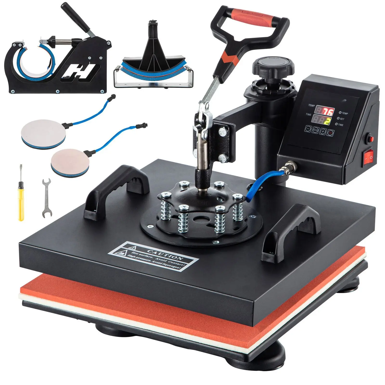 5-In-1 Heat Press Machine 15 X 15 Inch Digital Clamshell Sublimation Unit For DIY Mugs, Caps And Plates - Professional Grade, Easy Setup, Adjustable Temperature And Time, Ideal For Home And Small Business Use