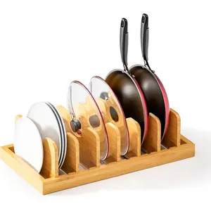 Pot Lid Organizer Pot Lid Holder, Pot and Pan Organizer Drawer Organizer for Pot Lids, Pans,  Boards & Baking Sheets, Dinner Plates,  Containers in Cabinet Storage