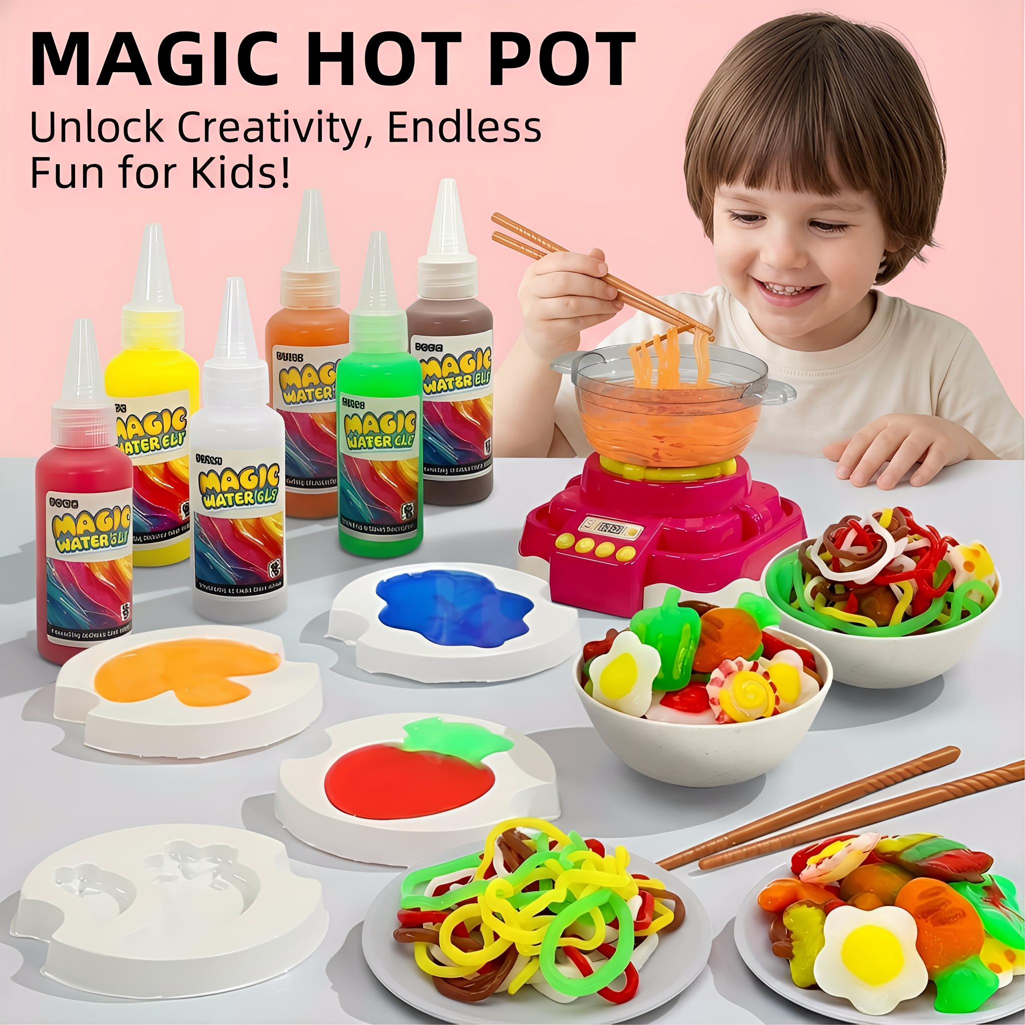 6 Gels & 8 Molds, Magic Water Elf Toy Kit, Water Gel Kit Pets,Make Your Own Squishies Sensory Toys for Kids, Squishy Maker Water Pets, DIY Crafts Kits, Party Favors & Birthday Gifts for Kids Ages 3+