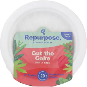 Repurpose, 6" Eco-Dessert Plates, 20 Count