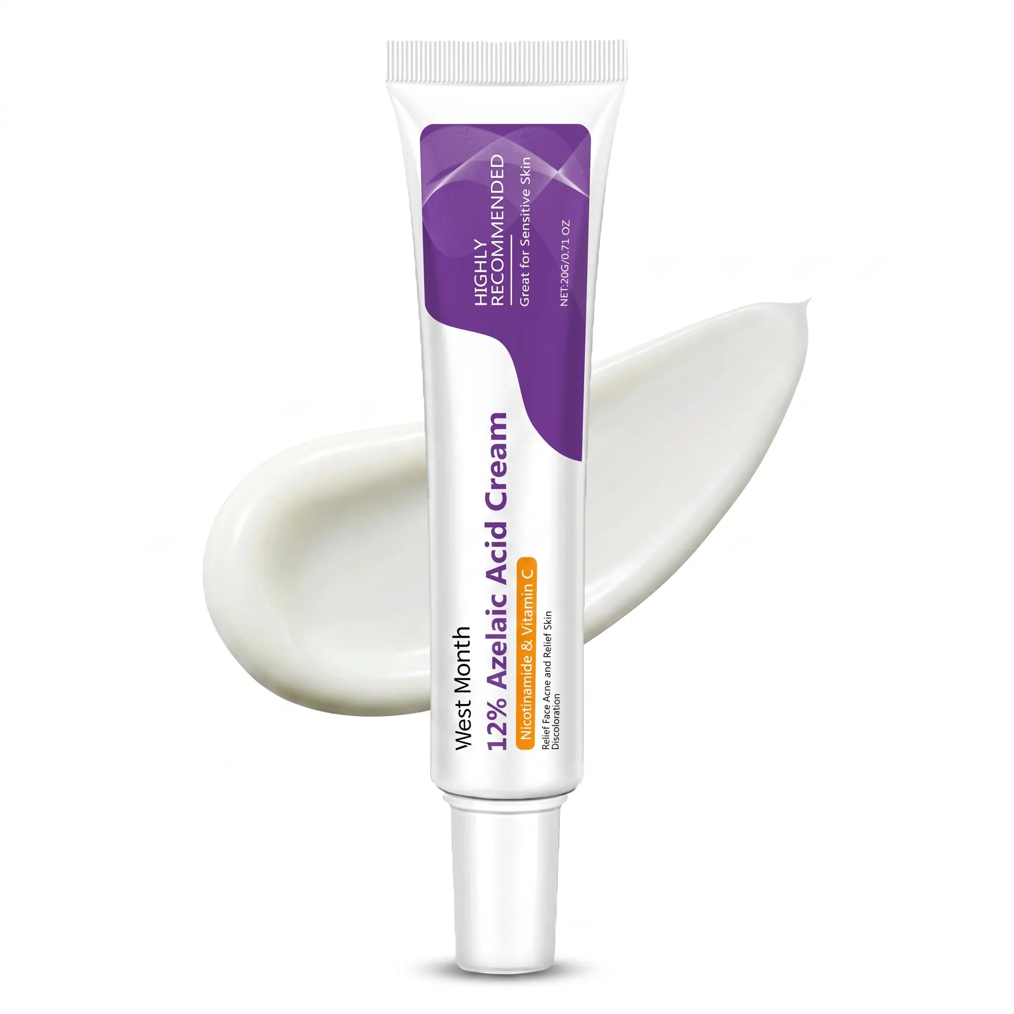 12% Azelaic Acid Cream for Face，Acne Cream，Azelaic Acid Serum for Acne & Post-Acne Marks，Fades Acne Scars & Soothes Skin，Regulates Sebum Production，Suitable for Oily & Acne-prone Skin Care，0.71 OZ