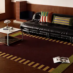 Classic Geometric Stripe Living Room Rug, Non-Slip Mat, Easy Clean Fashion Carpet for Bathroom Game Room Bedroom Kitchen Laundry Room Birthday Gift