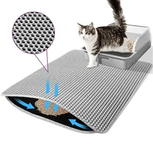 EVA cat litter mat, double-layer honeycomb cat litter trapping mat, waterproof and urine-proof litter box mat. It can be used for cats to scratch, is suitable for floors, easy to clean, and available in multiple sizes.