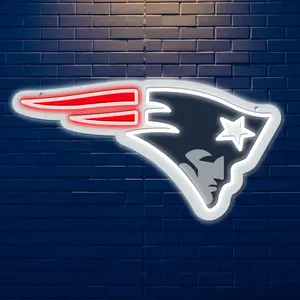 New England Patriots neon sign, new england patriots decor, American football neon sign, new england patriots gift, neon nfl led sign, Logo Neon Light