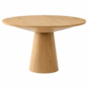Tottenham Contemporary Oak Veneer 48-Inch Round Pedestal Dining Table