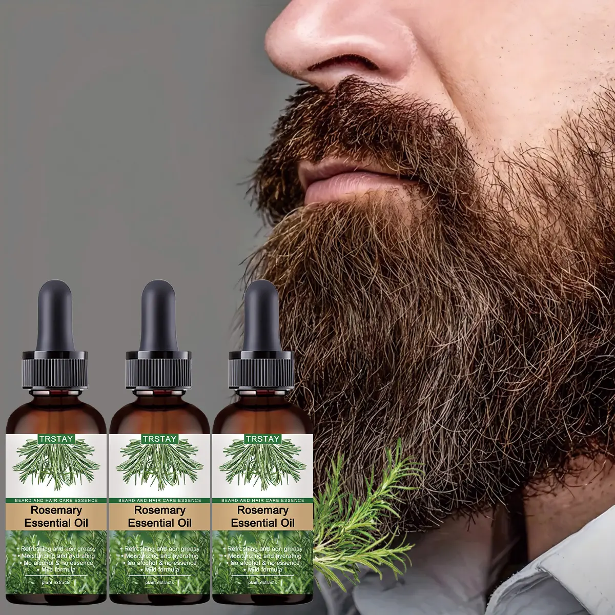 Natural Beard Oil 5ML-100ML, Plant-Derived Nourishing & Revitalizing, Promotes Healthy Scalp & Hair, Gentle Moisturizer, Scalp Hair Strengthener, Perfect Christmas Gift, Anti Frizz Hair, Gentle Hair Care, Add Hair Volume