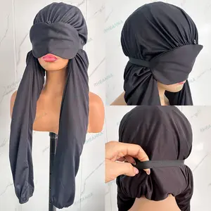 RHEANNA Bonnet For Long Braids 2 in 1 Night Cap For Sleeping Night Sleep Hat With Eye Mask For Women Bonnet For Sleeping Long Hair