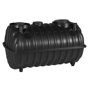 Exquimac 264-Gallon Underground Septic Tank Kit Plastic Septic Tank System, Rectangular Corrosion-Resistant Pe Septic System (With Cover Plate), Suitable for 3-5 Persons Bucket Black Traditional Household outdoorfun