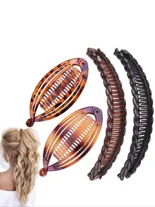 4pcs Women's Vintage Style Hair Clips, Trendy Banana Hair Clips for Fluffy Hair, Fashionable Versatile Hair Accessories for Women & Girls