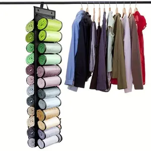 1pc Legging plastic Storage Bag, Foldable Leggings Organizer, Clothes Closets Roll Holder, Hanging Closet Organizers And Storage, Hangable Over The Door Organizer, For Leggings Clothes Storage And T-Shirts Organization