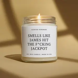 Smells Like James Hit The Fcking Jackpot Candle, Engagement Candle, He Hit The Jackpot, Funny Engagement Gifts, Bride Wedding Gift, Bride to Be Gift, Future Mrs, Wedding Gifts