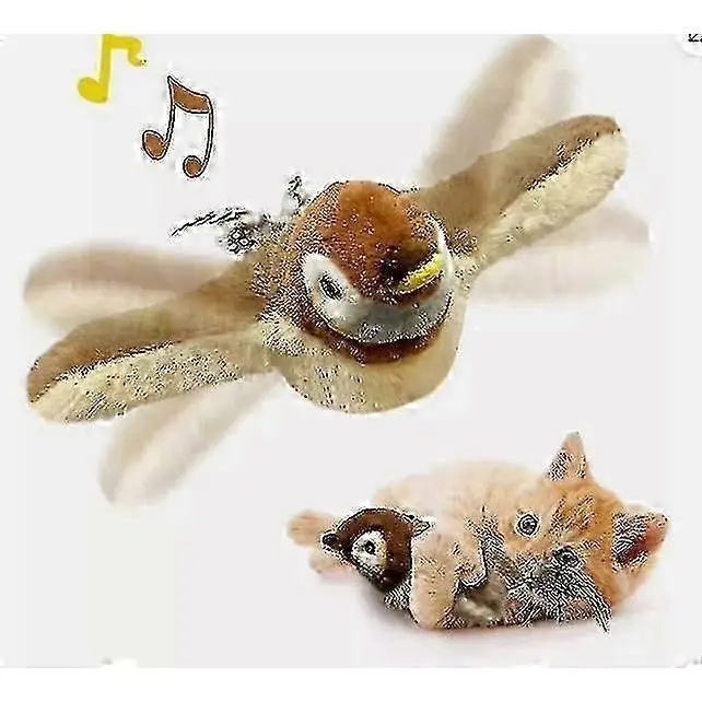 Electronic Interactive Flying Bird Cat Toy Hanging Pet Flapping Wings Sparrow