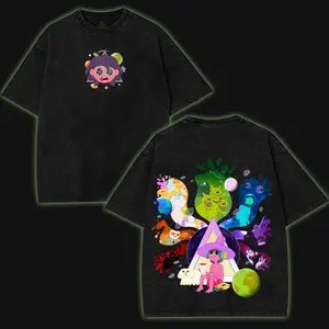 Midnight Gospel T-Shirt Double Printed Lightweight Acid Washed Tee TV Show Graphic Top Shortsleeve Cotton Gift TShirt, Gift T-Shirt For Movie Lover tees good