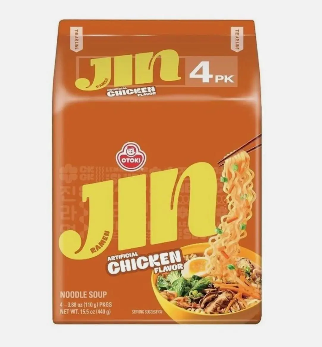 [4 Packs] Ottogi Jin Ramen CHICKEN Korean Instant Noodle Variety Pack