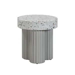 Clover Faux Terrazzo Indoor/Outdoor Round Side Table