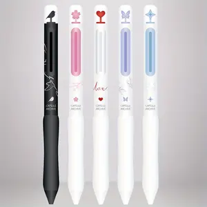 5-pack time and space capsule rotating relaxation gel pen double ball CS quick-drying high value brush office black pen