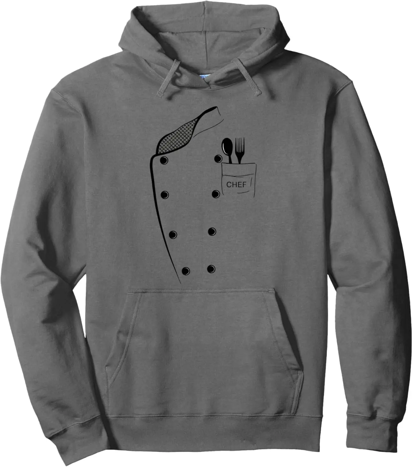 Chef Costume Jacket. Faux Cook's Uniform. Fun Gift Pullover Hoodie