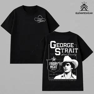 George Strait Friday Night Fever T Shirt, George Strait Country Music Graphic Tee, Vintage Cowboy Western Oversized Unisex Cotton Shirt, Country Fan Merch Gift