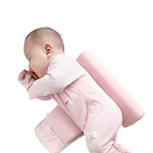 Baby Side Sleeping Pillow, Anti-Reflux Flat Head Shaping, Newborn Soothing, Breathable Cotton, Spine Support, 0-3y Infant Safe Sleep, Safe Sleep Position, Soft Warming Bedding