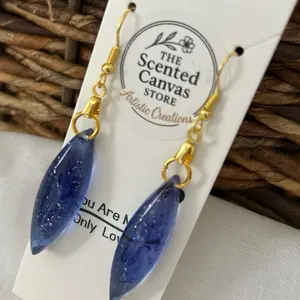 SCS-RSER1-005 Midnight Blue Resin Earrings