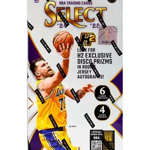 Panini 2024-25 NBA SELECT H2 PACK Trading Cards Exclusive Disco Prisms in Road Jersey Autographs 6 Cards per Pack 4 Packs per Box