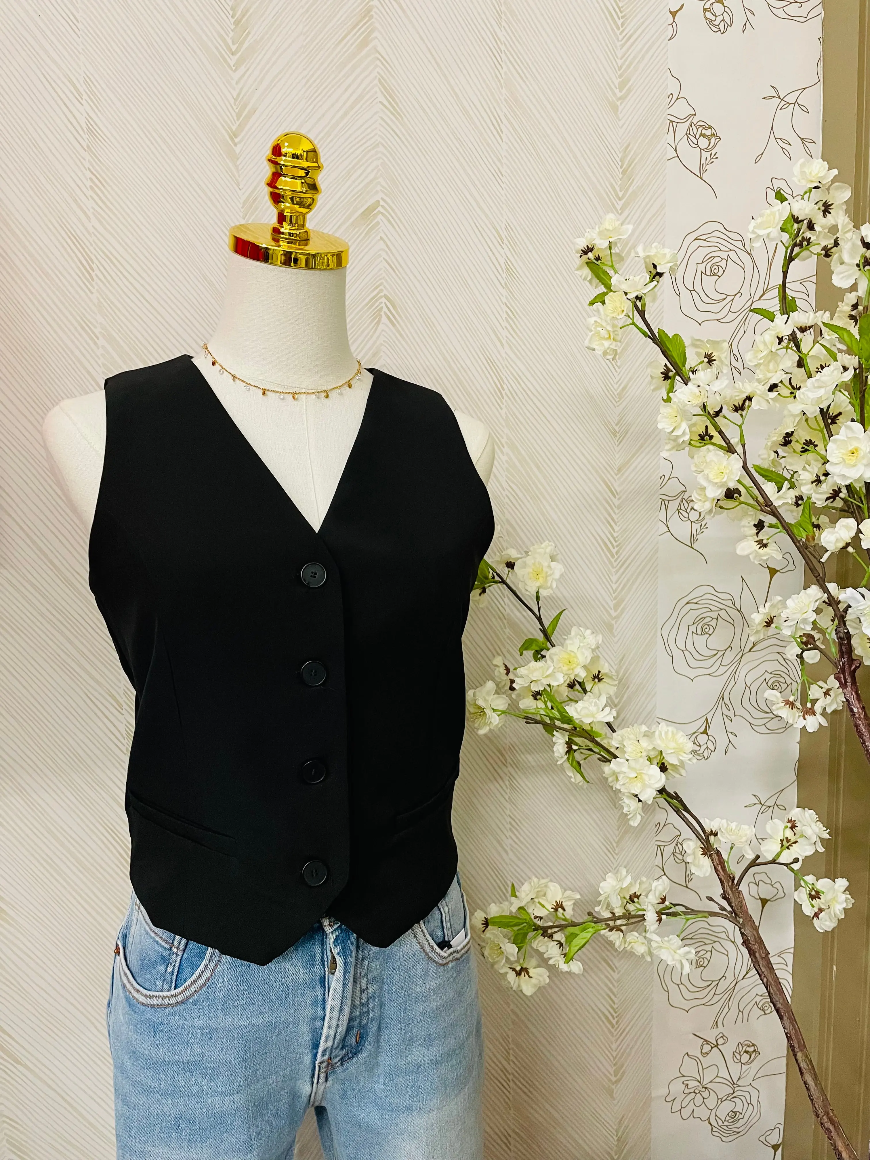Black dressy vest
