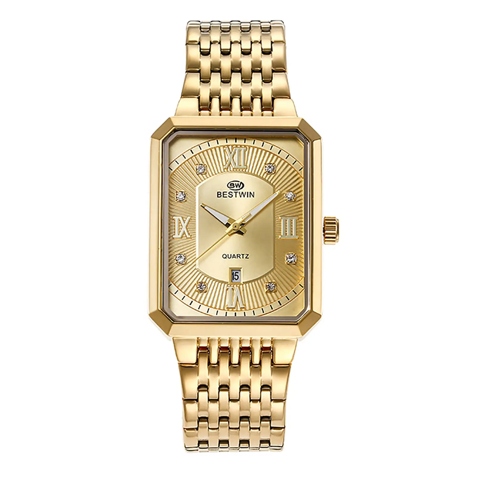 OIDEA Men's Stylish, Durable Rectangular Dial Stainless Steel Strap Quartz Analogue Dress Cuff Wristwatch - Luminous Hands, Multi-Function Calendar Display, 3ATM Water Resistant, Durable Watch, Stylish Watch summerwins