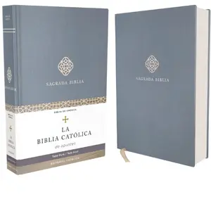 Sagrada Biblia Católica de Apuntes Tapa Dura Tela Azul Comfort Print Edición Española con Margen Ancho y Papel Opaque para Notas